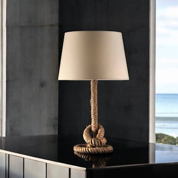 Lampe de salon corde nouée