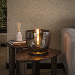 Lampe de salon moderne avec vasque en verre gris fumé 27 cm NIAGARA