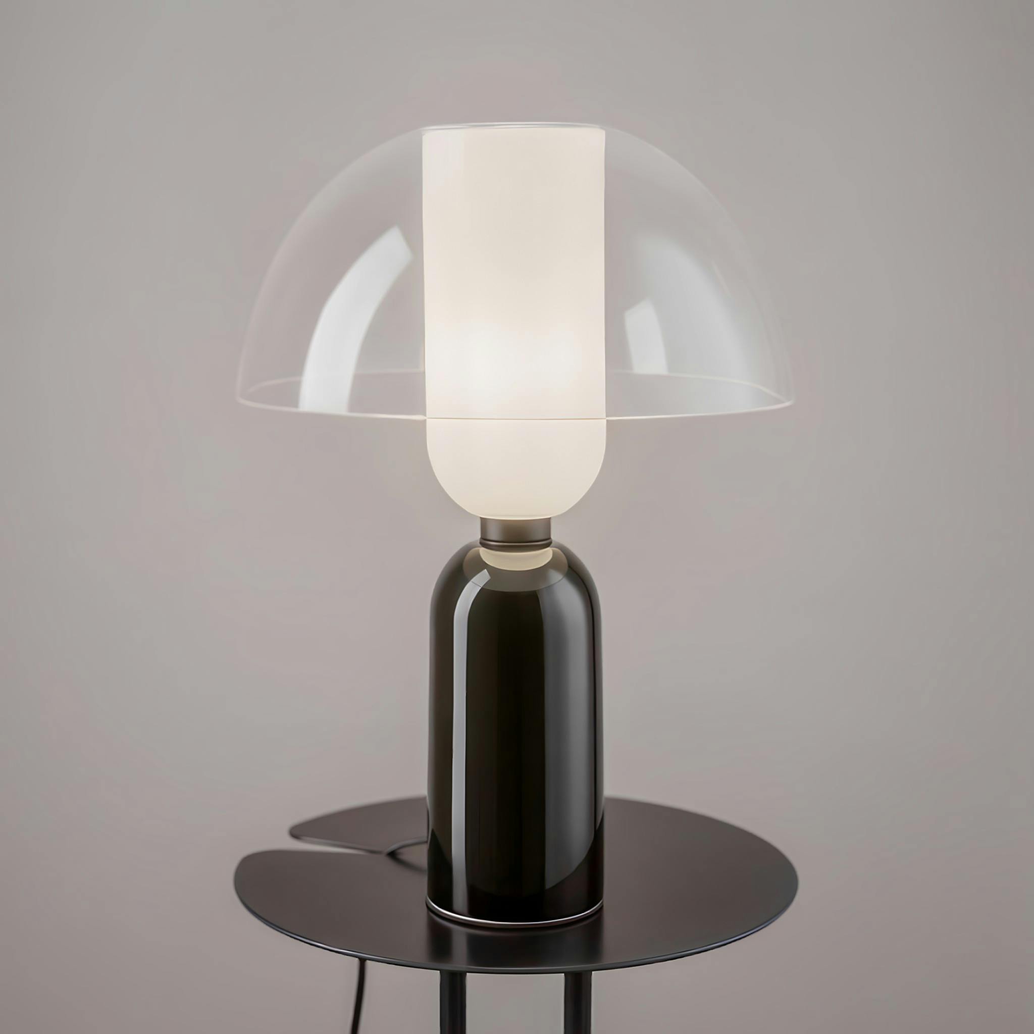 Lampe de salon noire rétro – verre et céramique WINDER