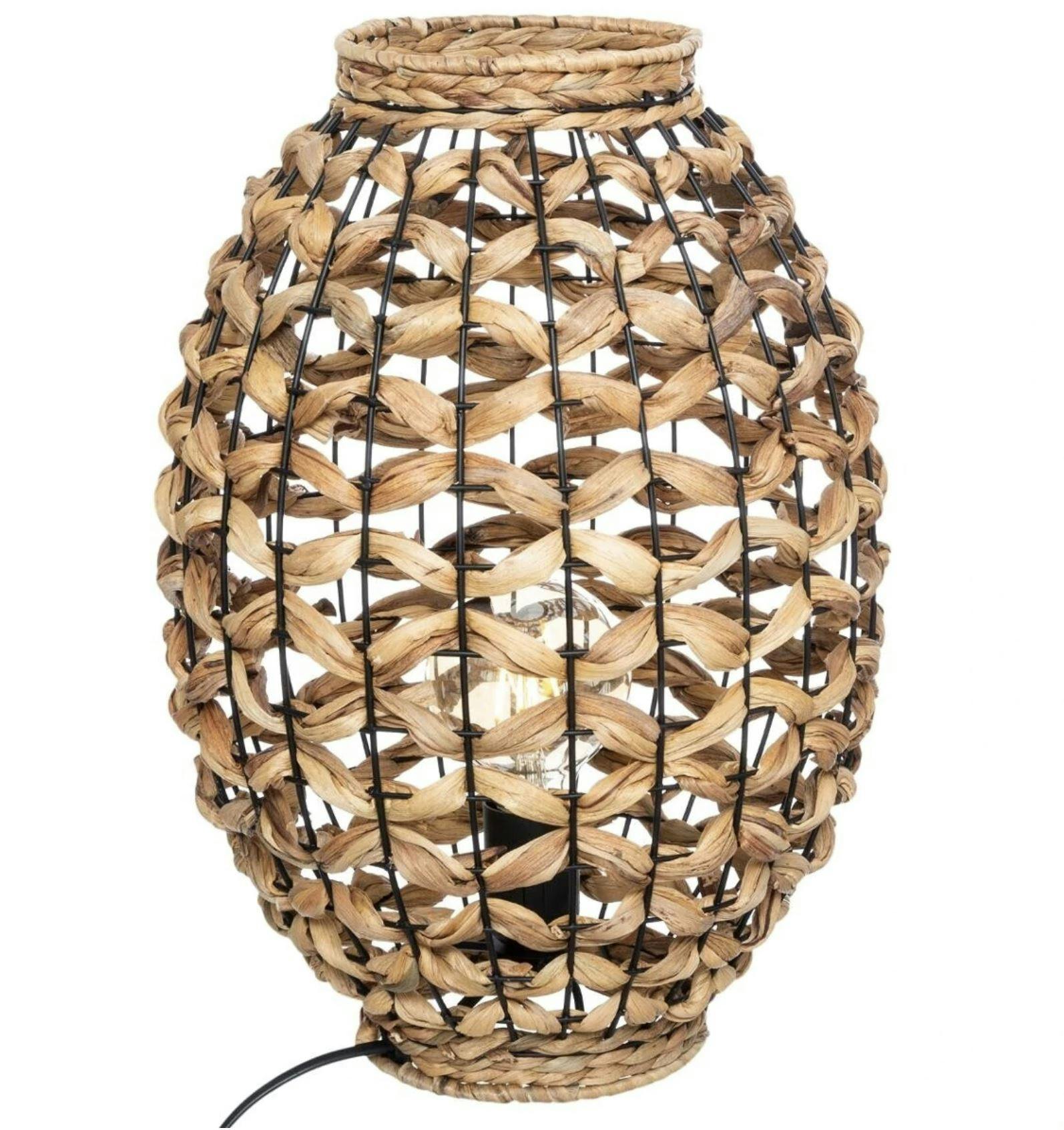 Lampe de salon tressée en jacinthe