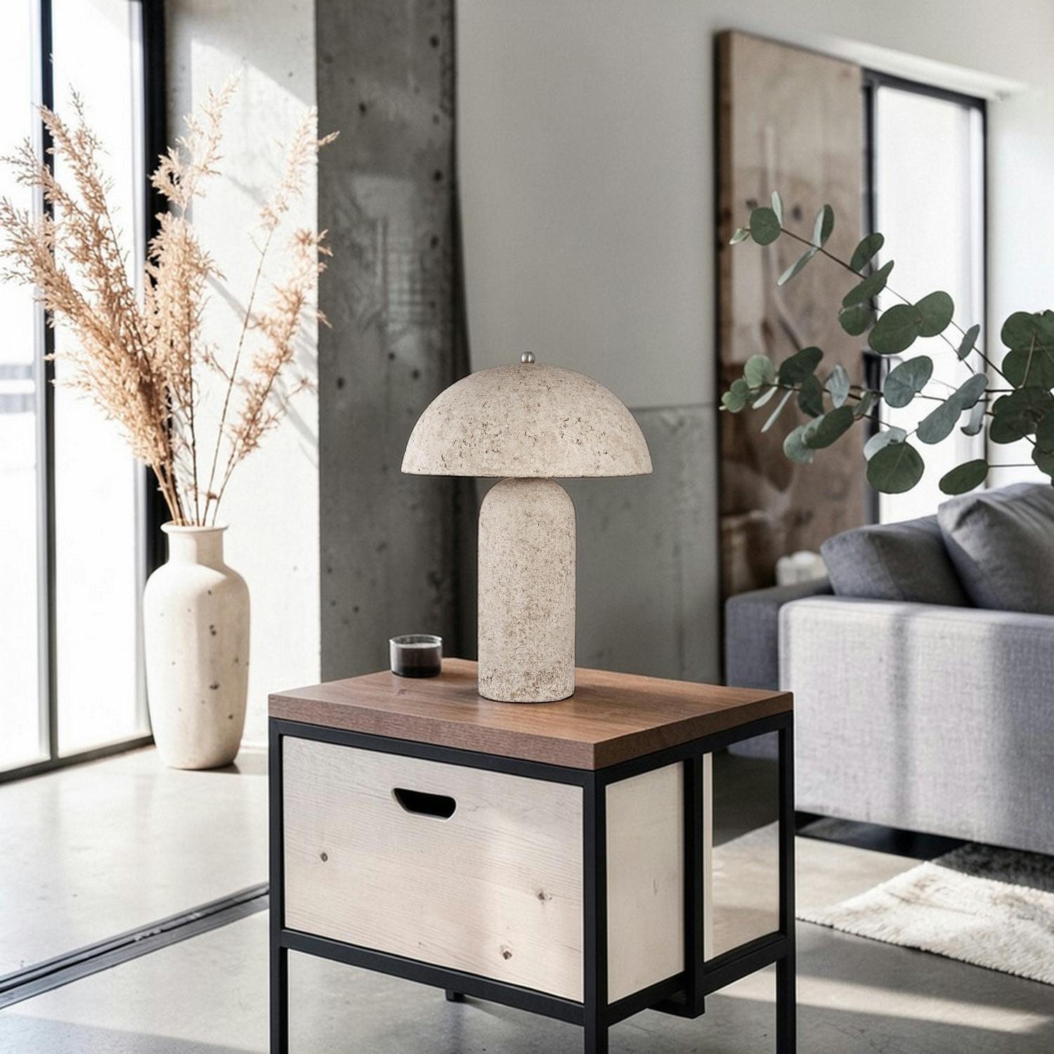 Lampe de table effet pierre H 49 cm KARS