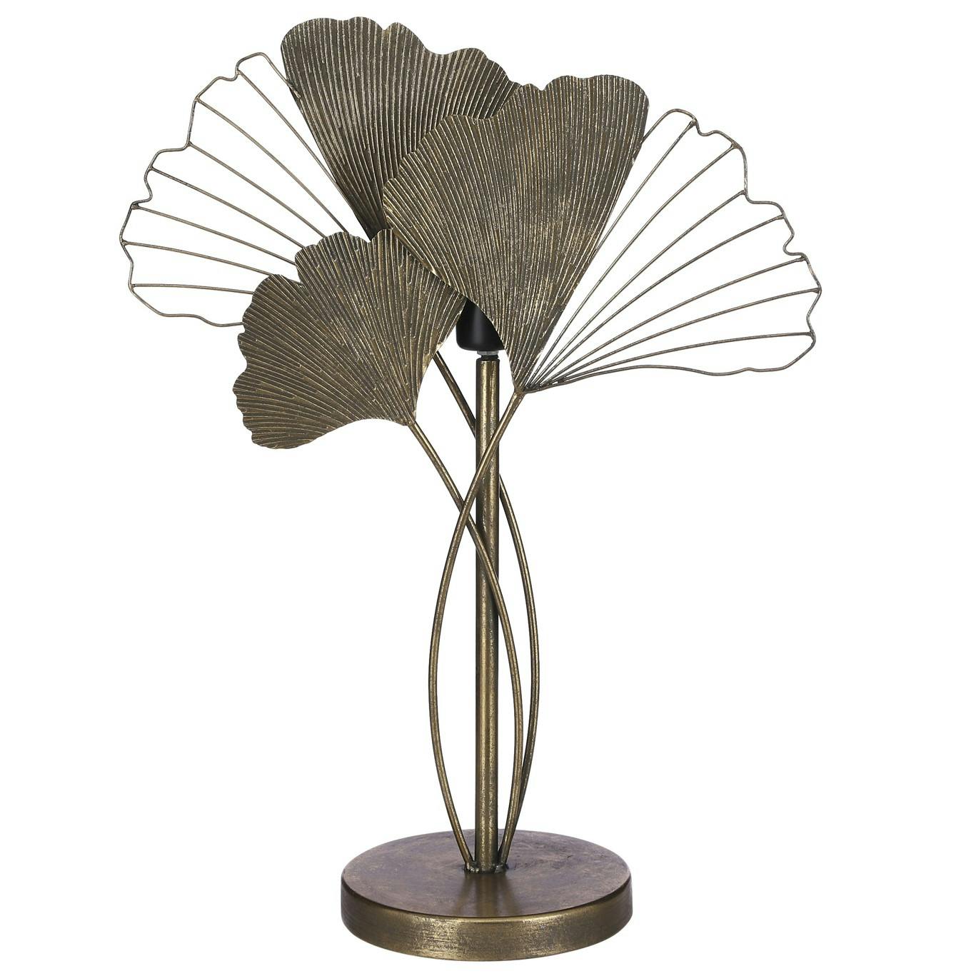 Lampe de table feuilles dorée