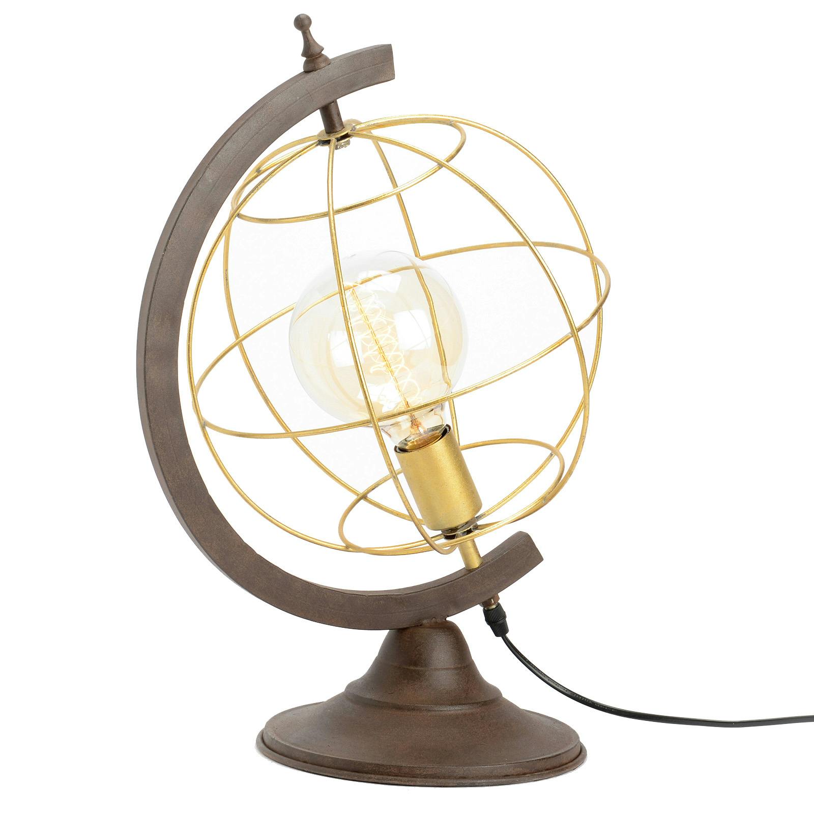 Lampe de table globe doré