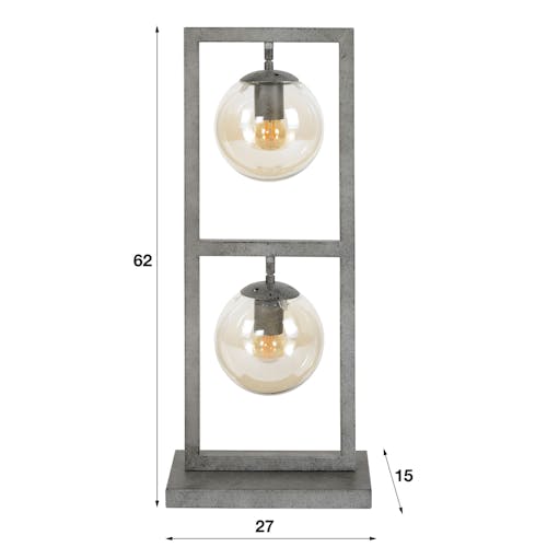 Lampe de table industrielle 2 lampes cadre métal NIAGARA