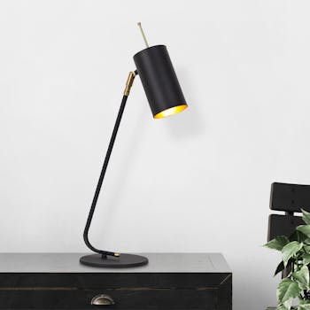 Lampe de table noire, abat-jour orientable moderne chic SFAX