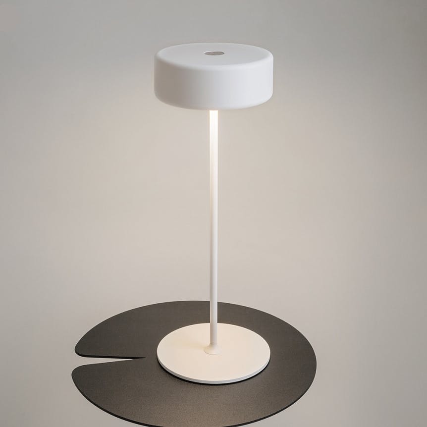 Lampe de table rechargeable blanche - style design ALMA