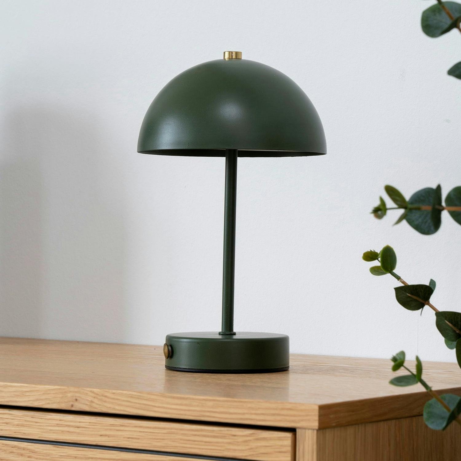 Lampe de table rechargeable en métal vert SILE