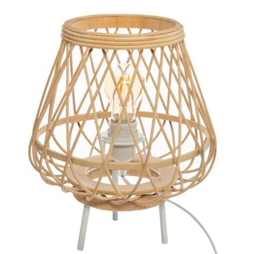  Lampe de table trépied en bambou ajouré