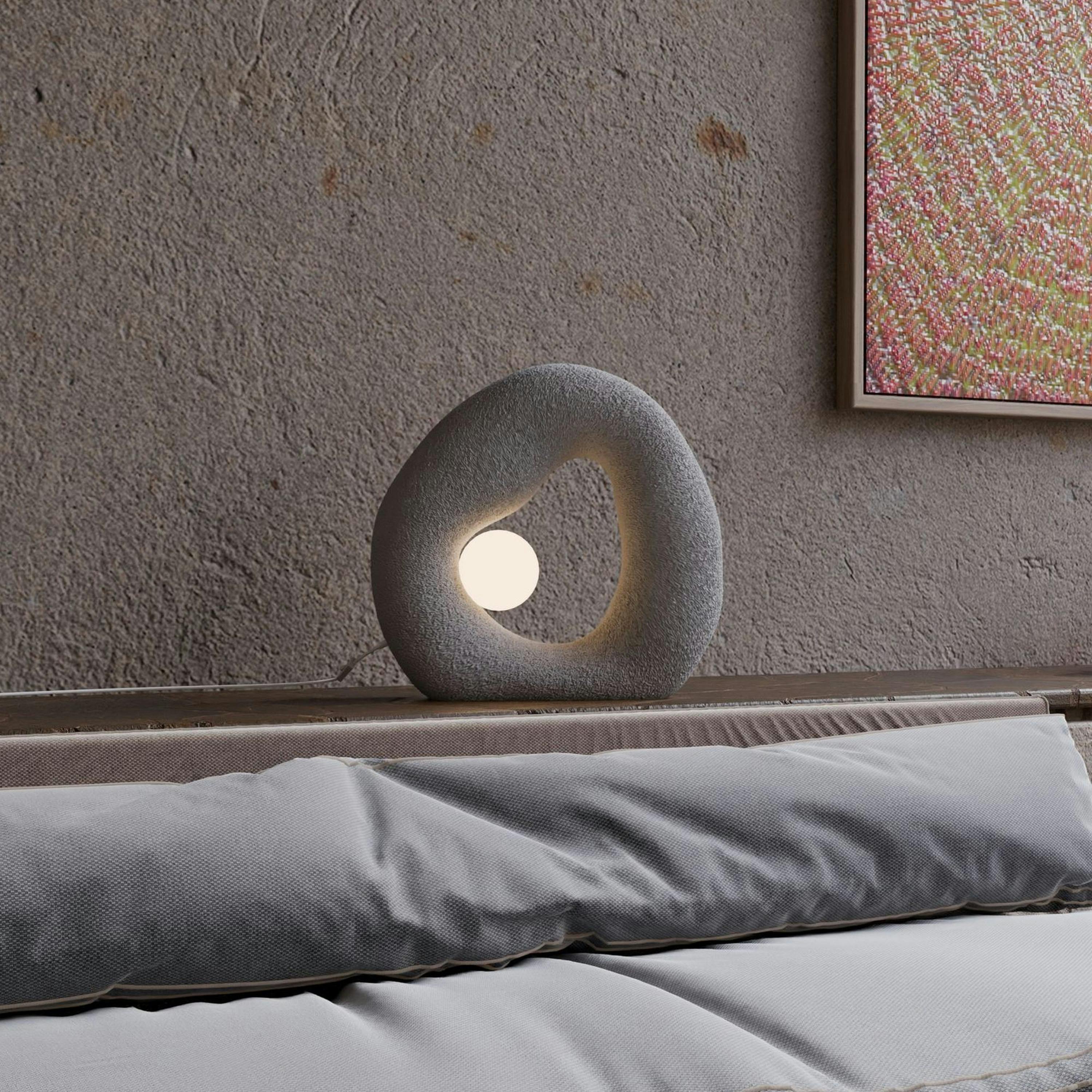 Lampe design grise forme ronde organique 38 cm NOXIS