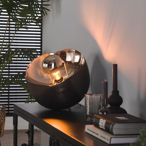 Lampe design noir et argent D 36 cm RALF
