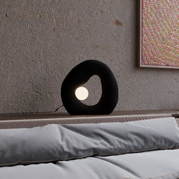 Lampe design noire forme ronde organique 38 cm NOXIS