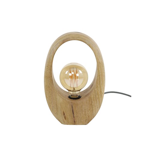 Lampe en bois de manguier forme organique H 30 cm LUCKNOW