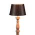 Lampe en bois naturel et abat-jour marron foncé D28x54cm