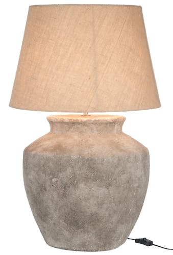 Lampe à poser 42x42x70 cm en coton et béton