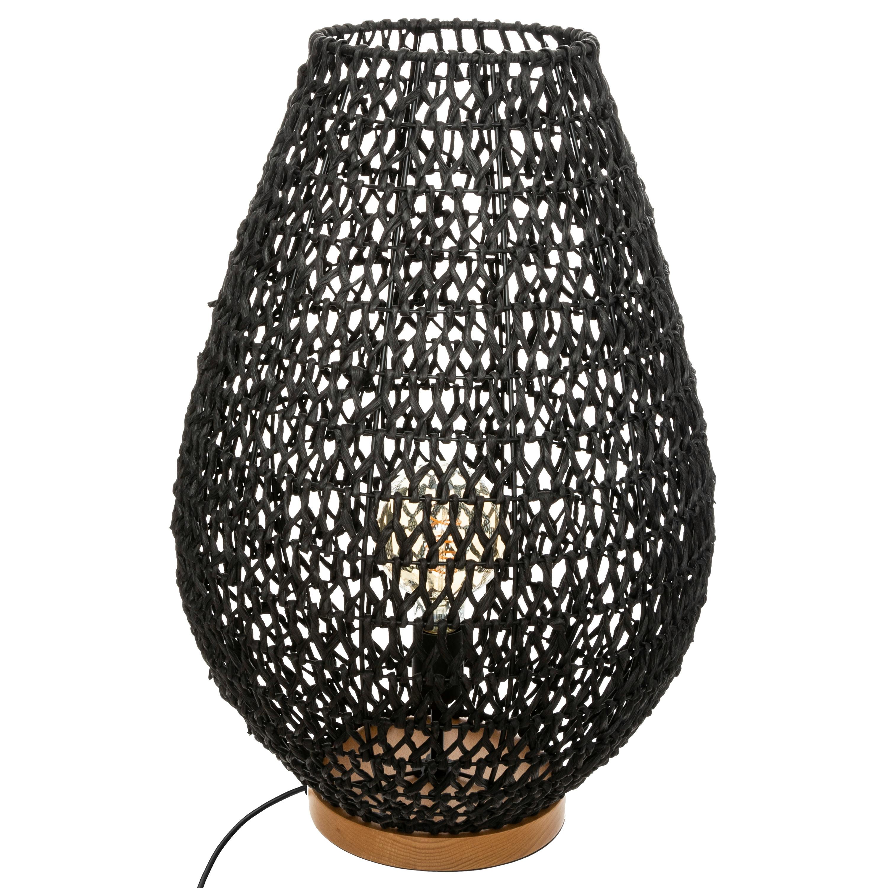 Lampe en papier noir H 55 cm