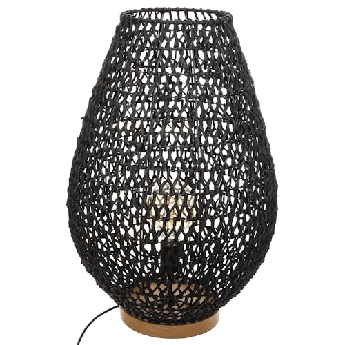 Lampe en papier noir H 55 cm