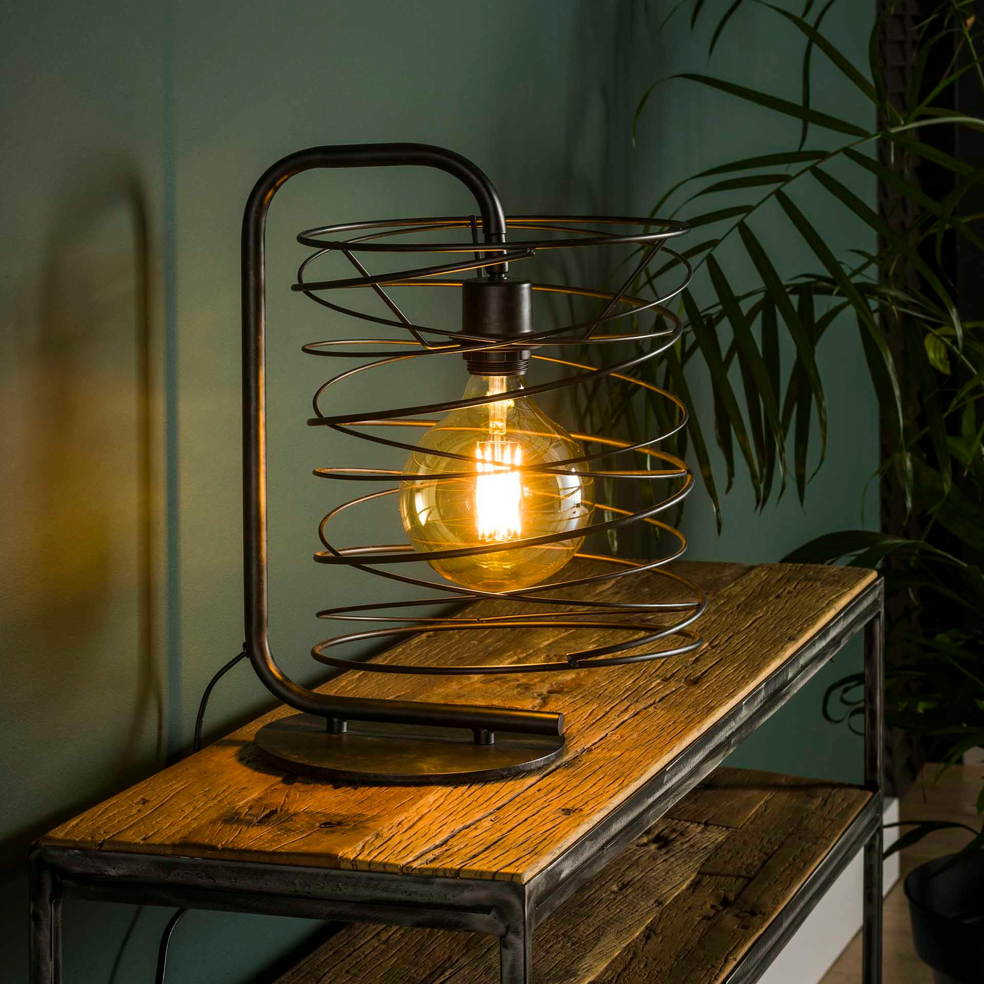 Lampe industrielle forme ressort base ronde RALF