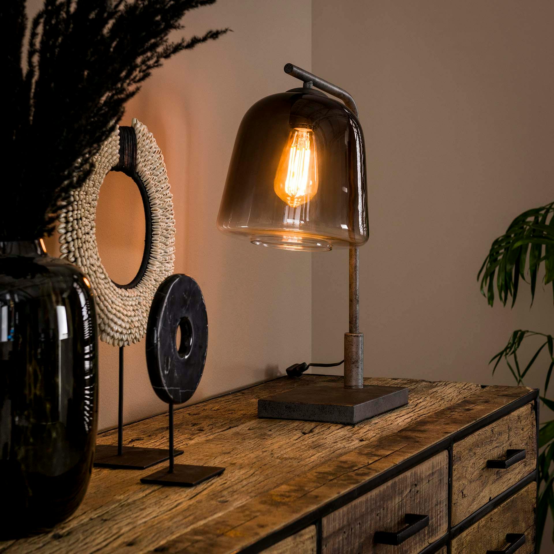 Lampe industrielle verre et métal RALF