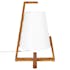 Lampe moderne à poser en bambou et abat-jour blanc D21xH32cm
