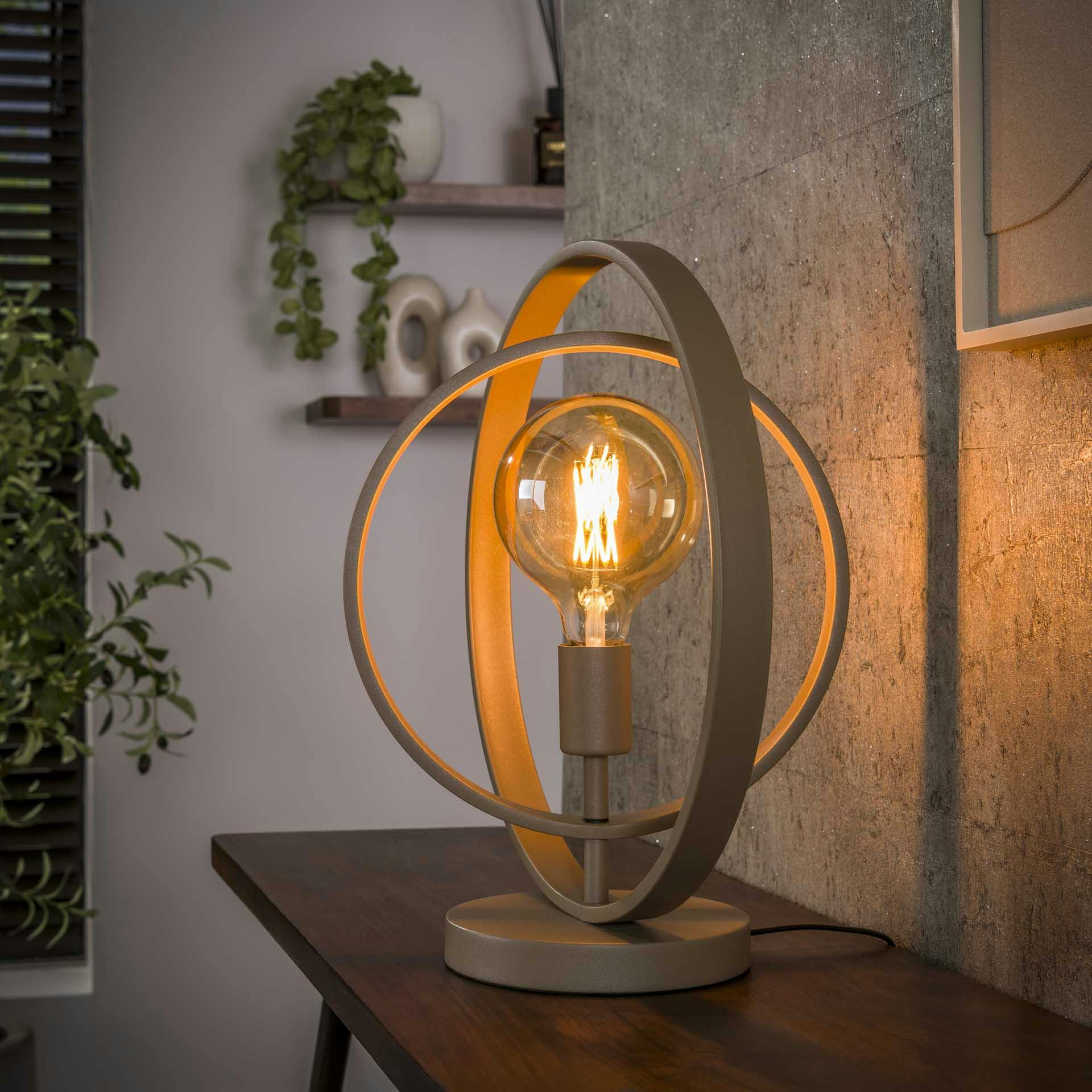 Lampe moderne beige mat, 2 anneaux pivotants TRIBECA