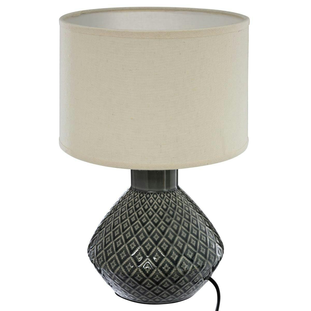 Lampe motifs en céramique gris clair H35cm