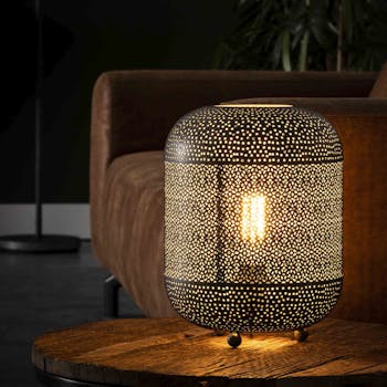 Lampe orientale à poser finition argent vieilli RALF