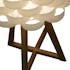 Lampe pied croisé bambou naturel et abat-jour écru forme fleur D30xH55cm