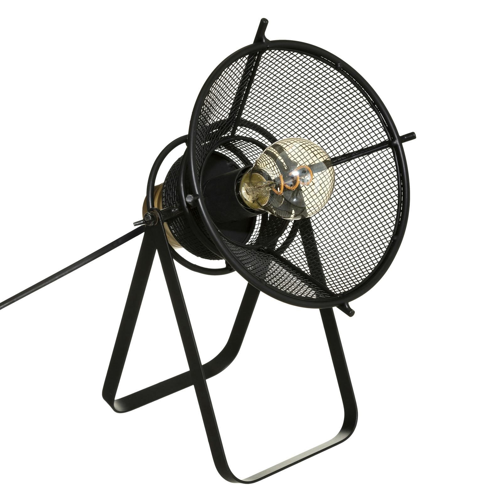 Lampe projecteur noire et or ajourée
