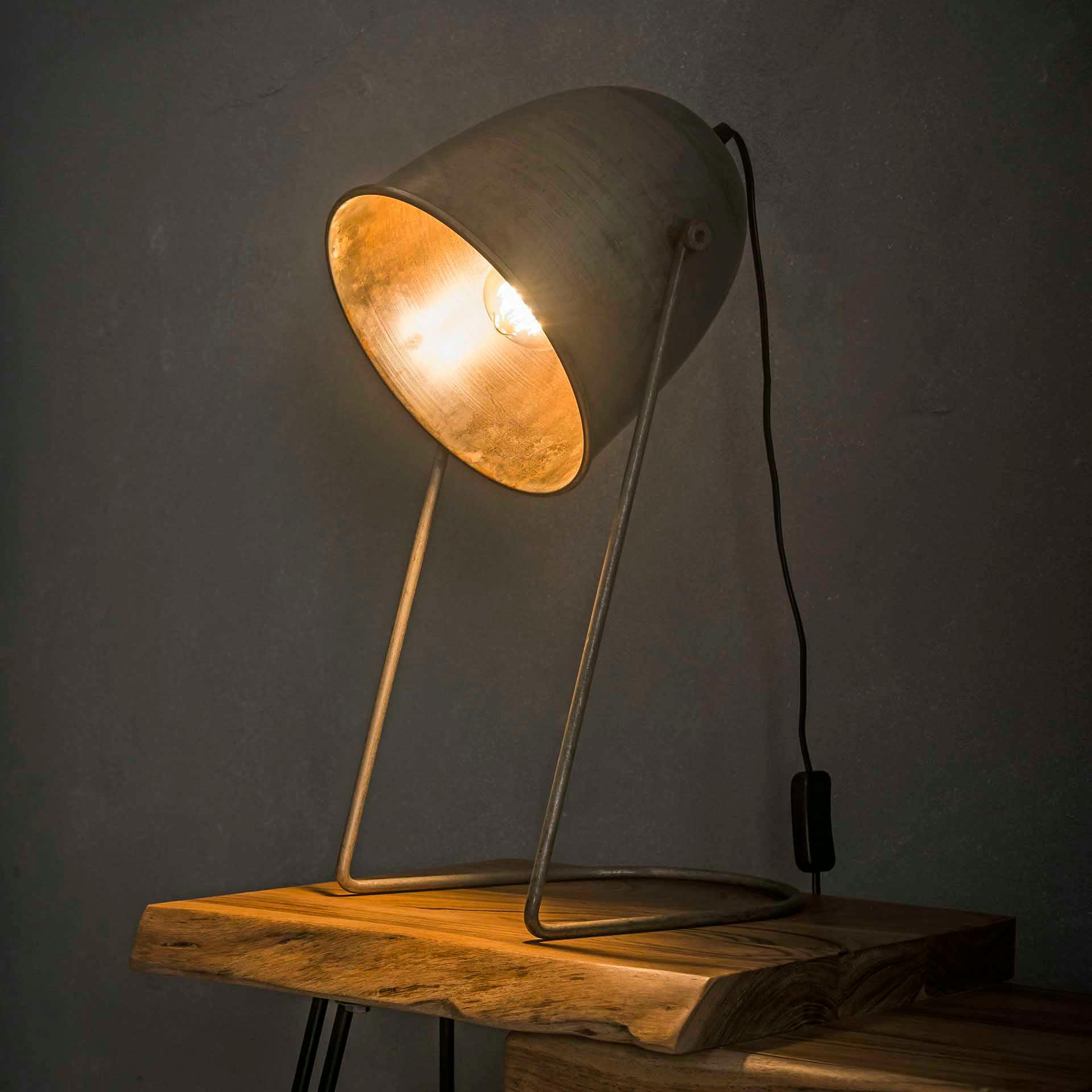 Lampe projecteur vintage piètement luge RALF