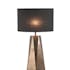 Lampe sur pied en alu teintes or, abat-jour gris D21 H53cm