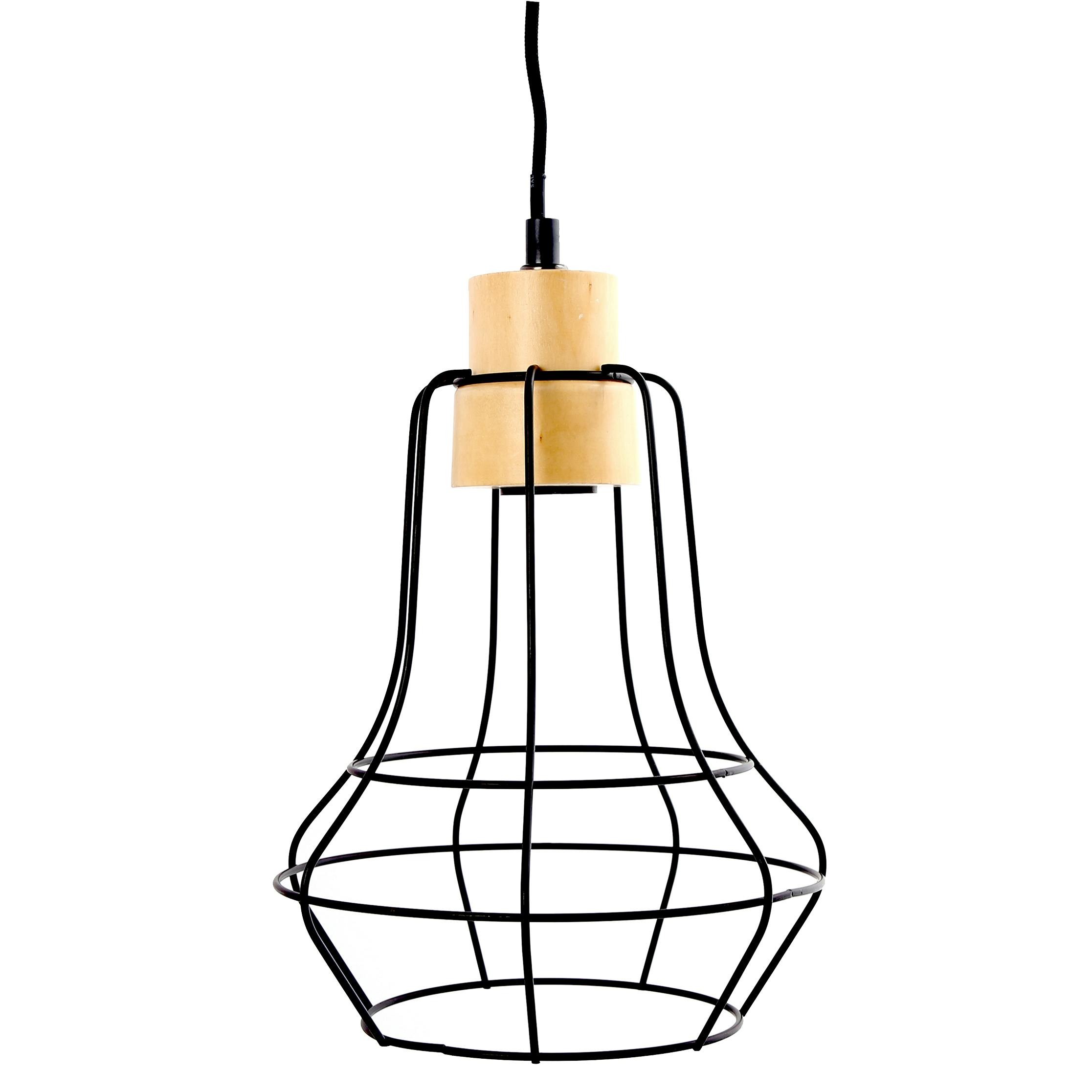 Lampe Suspension forme Poire en métal noir H30cm