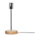 Lampe Tendance et Design en métal argenté et socle rond en bois D12xH30cm