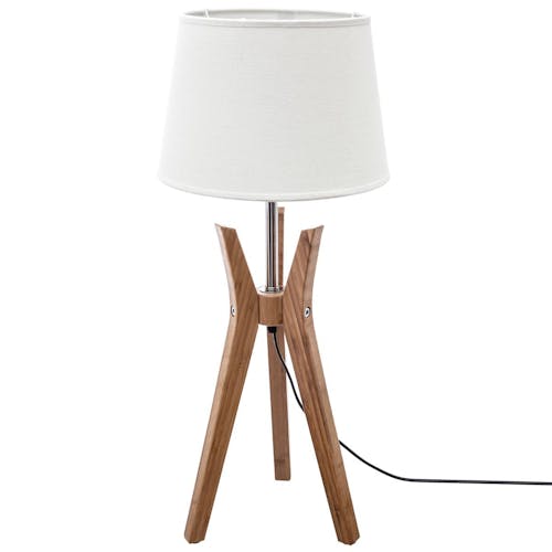 Lampe Trépied en bambou et abat-jour couleur lin H65cm