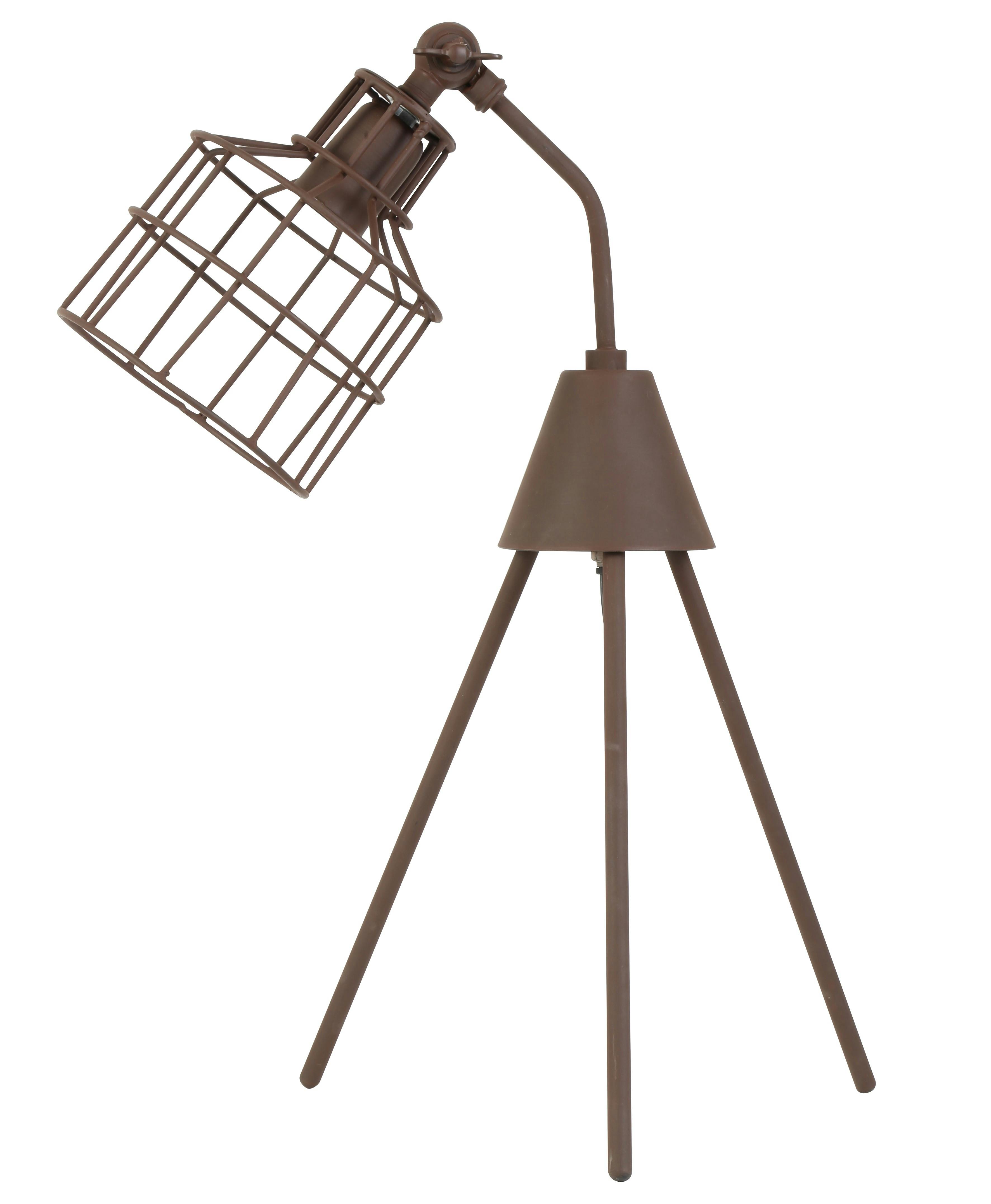 Lampe trépied industrielle couleur rouille