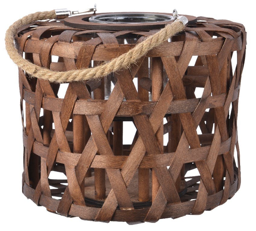 Lanterne ajourée en bois peuplier 31 cm