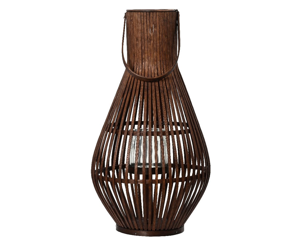 Lanterne bambou ajouré forme ronde H67 cm