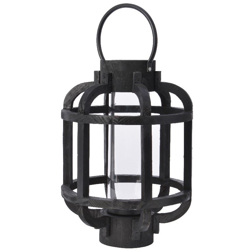 Lanterne en bois noir