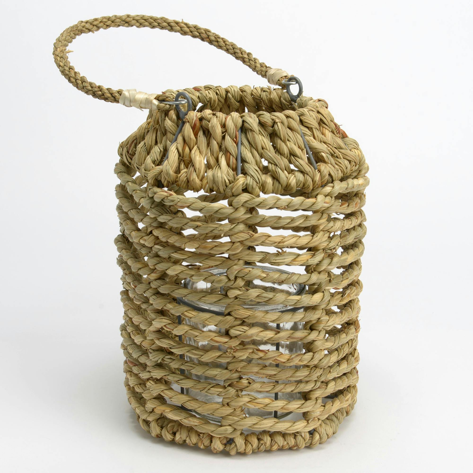 Lanterne en corde naturelle H26cm