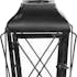 Lanterne forme trapèze en métal et fil métal noir et verre à suspendre par crochet 22x22xH50cm