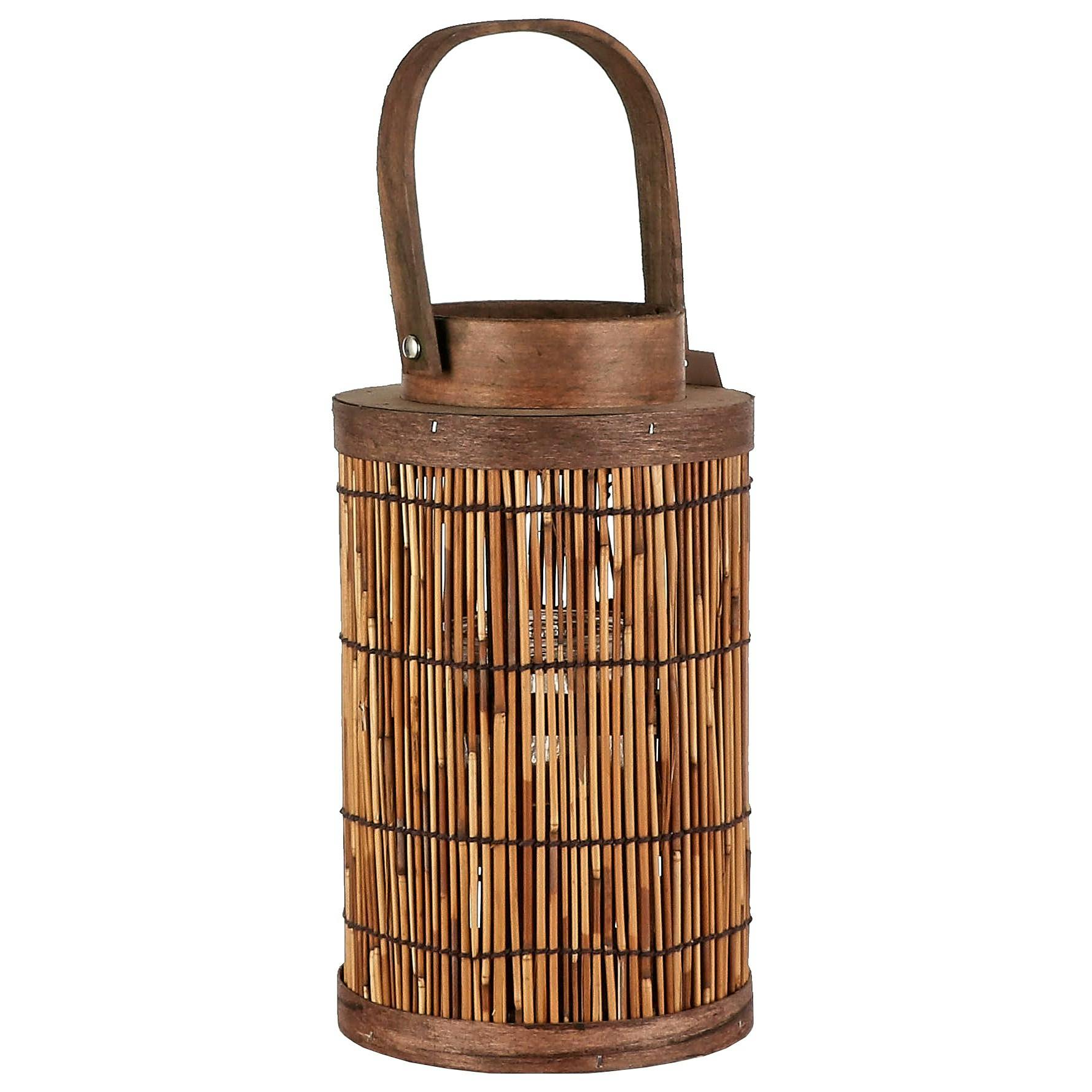 Lanterne marron naturelle à anse 30 cm