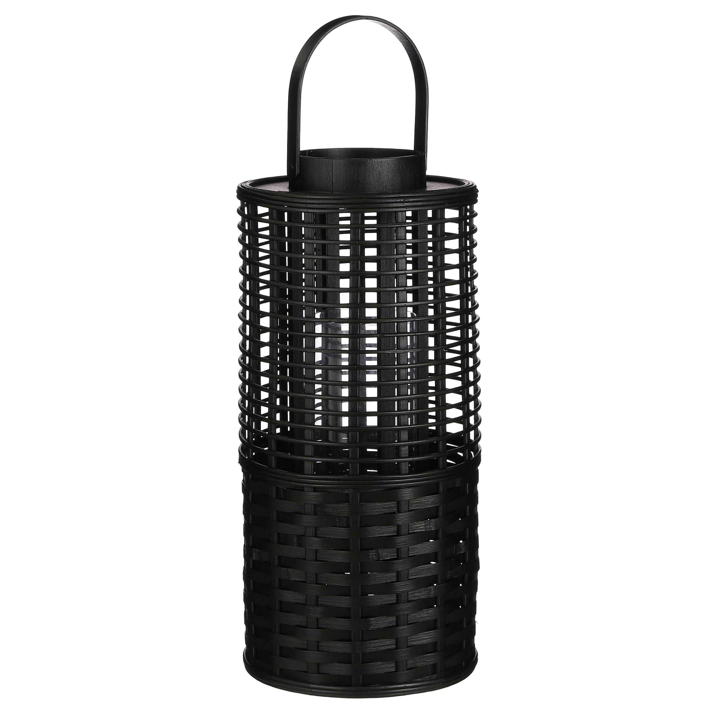 Lanterne noire en bambou 46, 5 cm