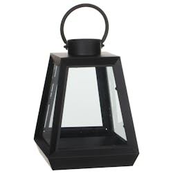 Lanterne noire forme trapèze 30,5 cm