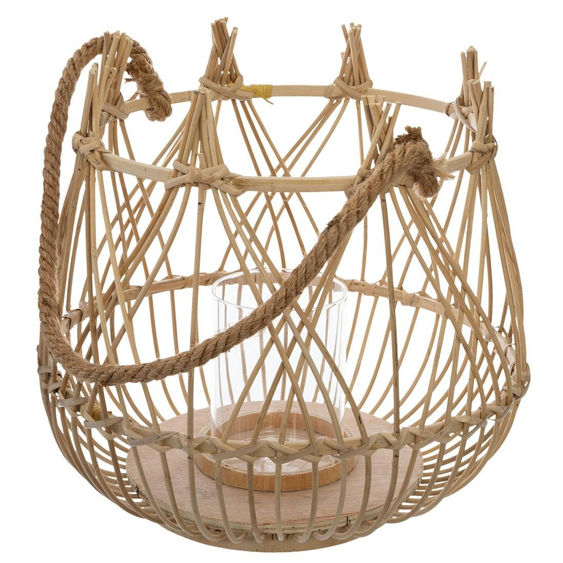 Lanterne panier tressé naturel