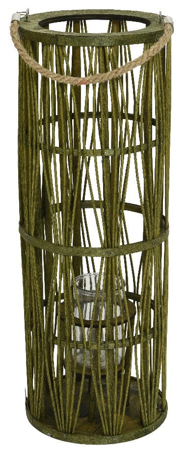 Lanterne papier vert H70cm