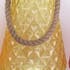 Lanterne photophore verre jaune forme Ananas avec anse en corde 18x18x31cm