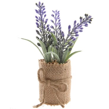 Lavande artificielle dans pot en jute