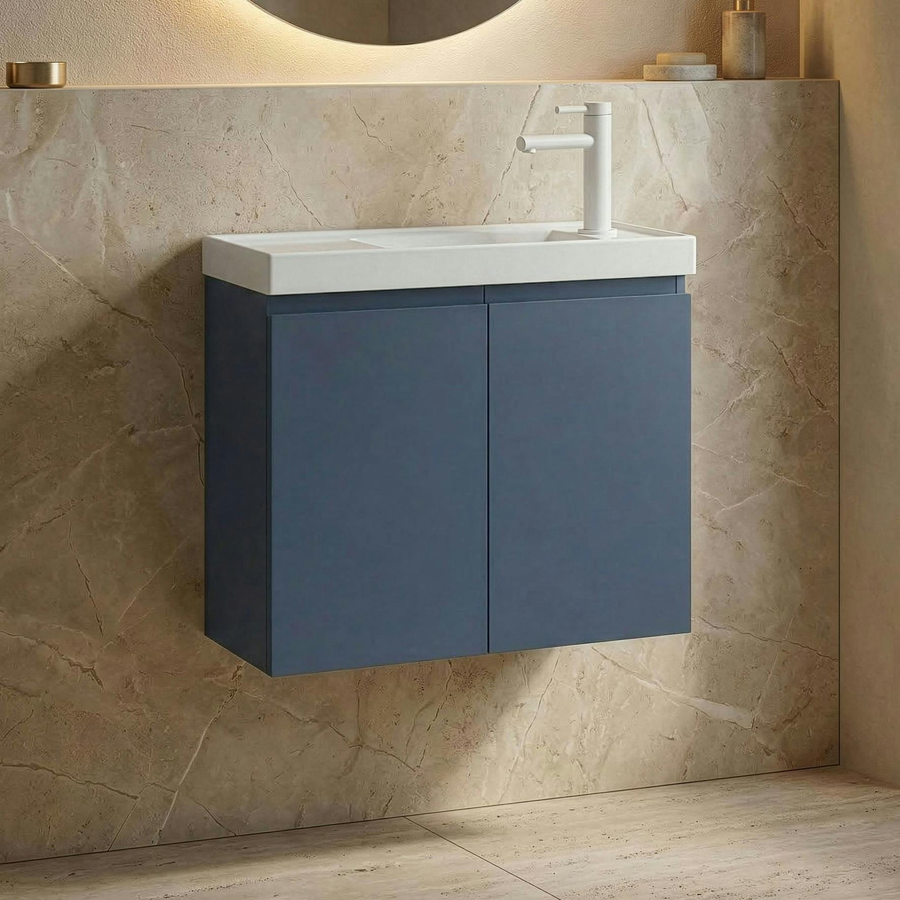 Lave-mains suspendu 60 cm bleu 2 portes IRIS