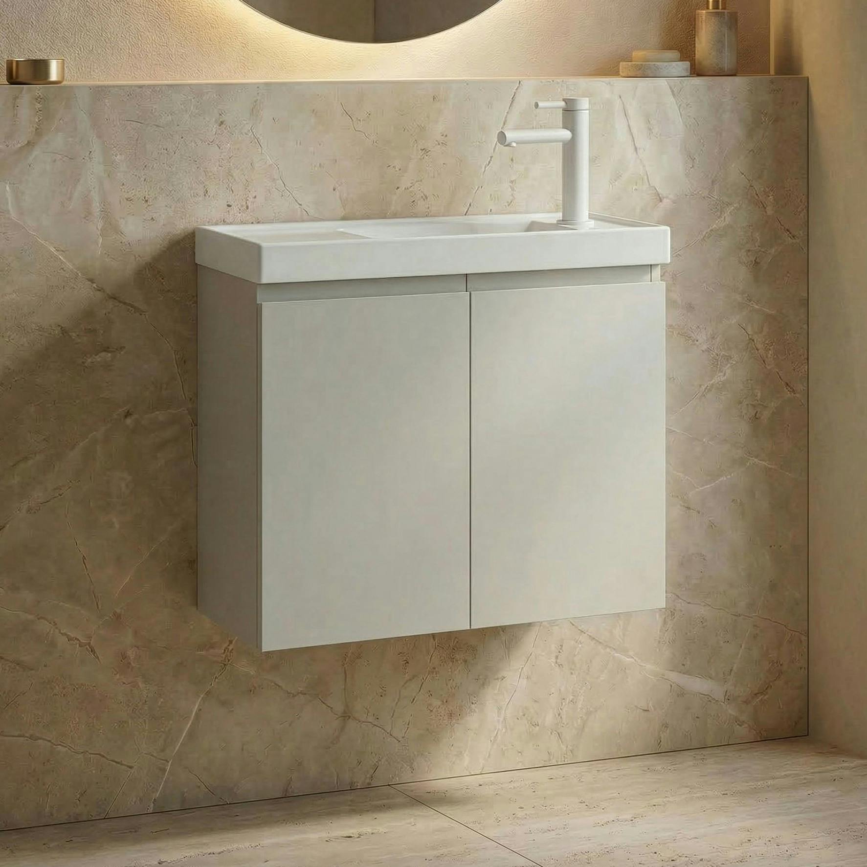 Lave-mains suspendu 60 cm cachemire 2 portes IRIS