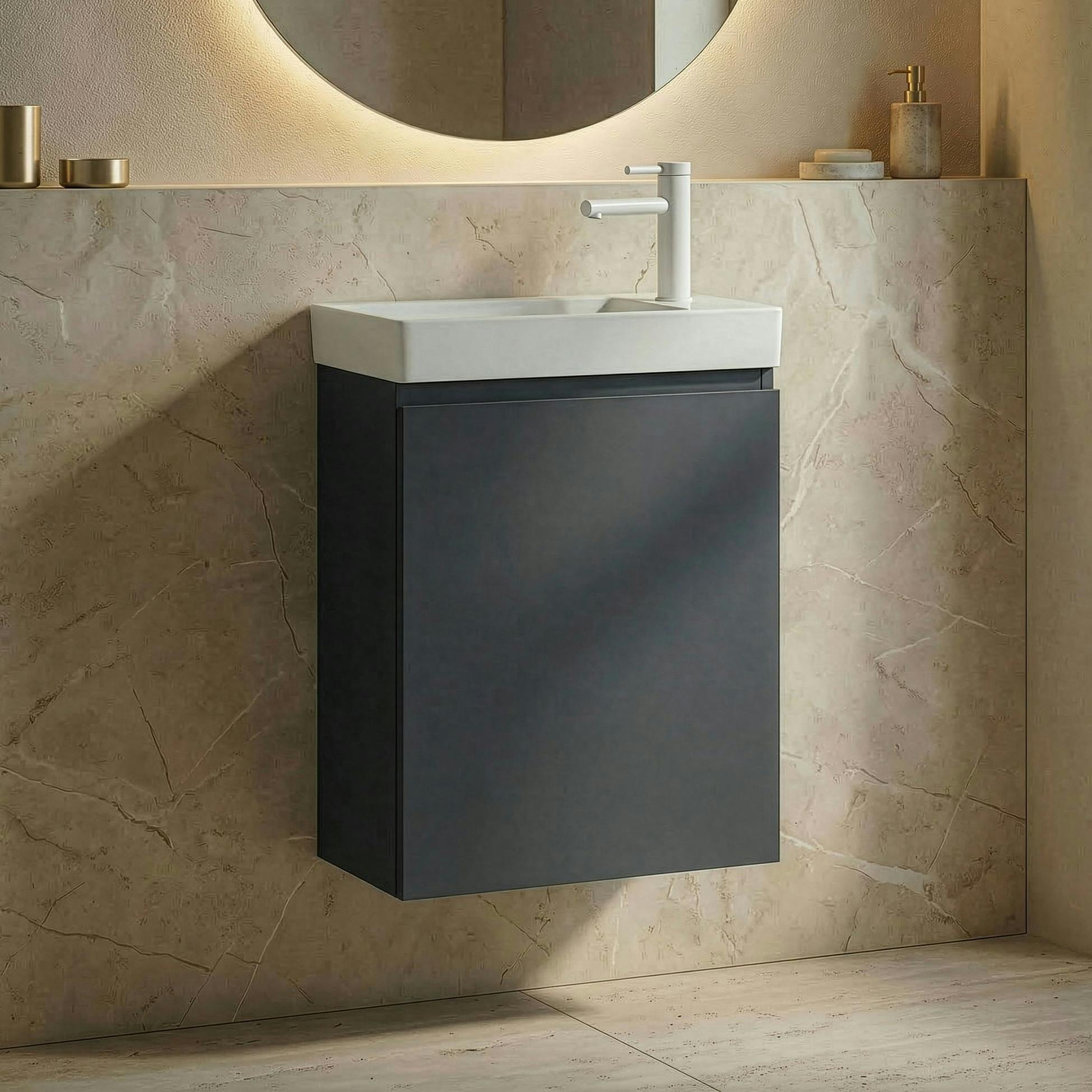 Lave-mains suspendu anthracite 1 porte IRIS