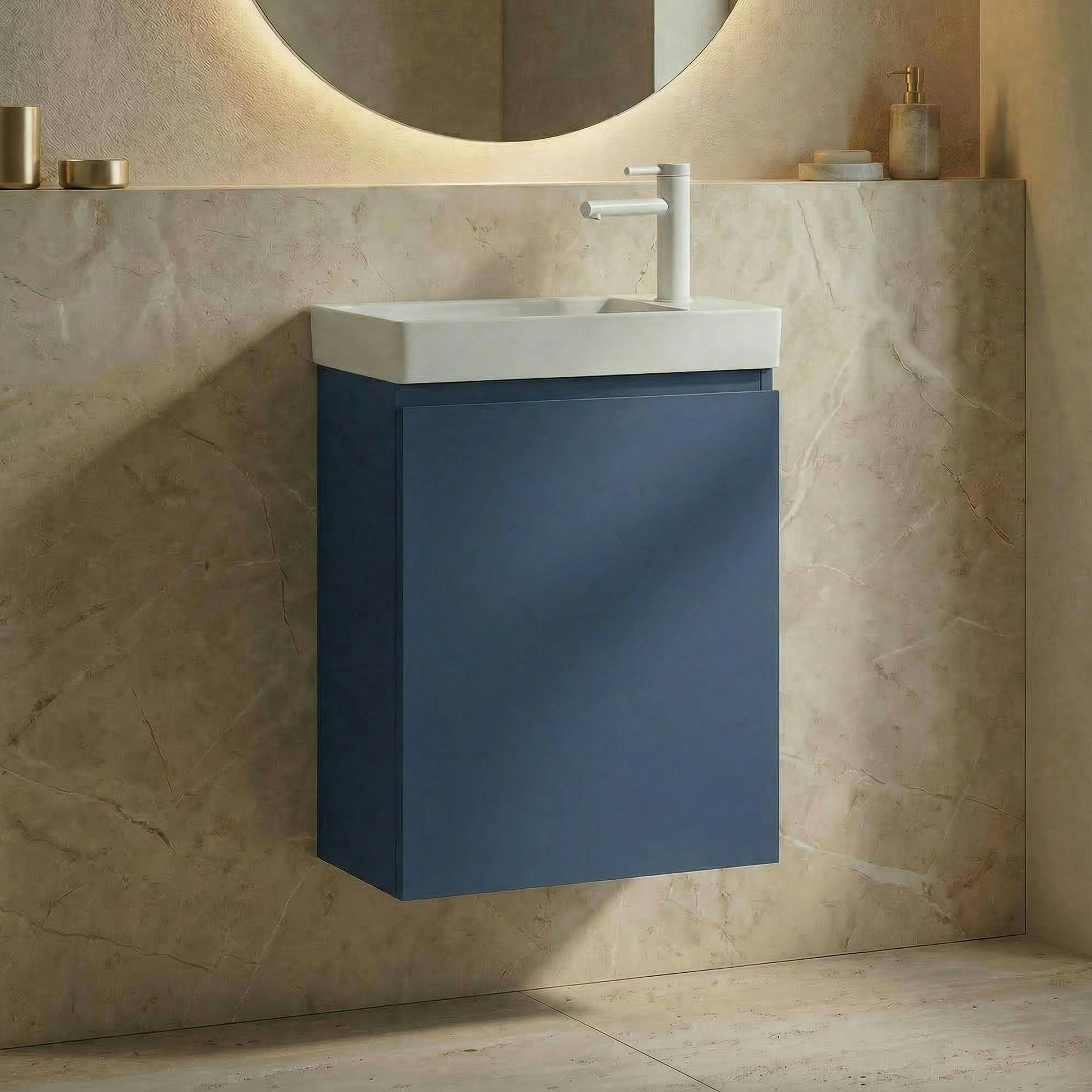 Lave-mains suspendu bleu 1 porte IRIS